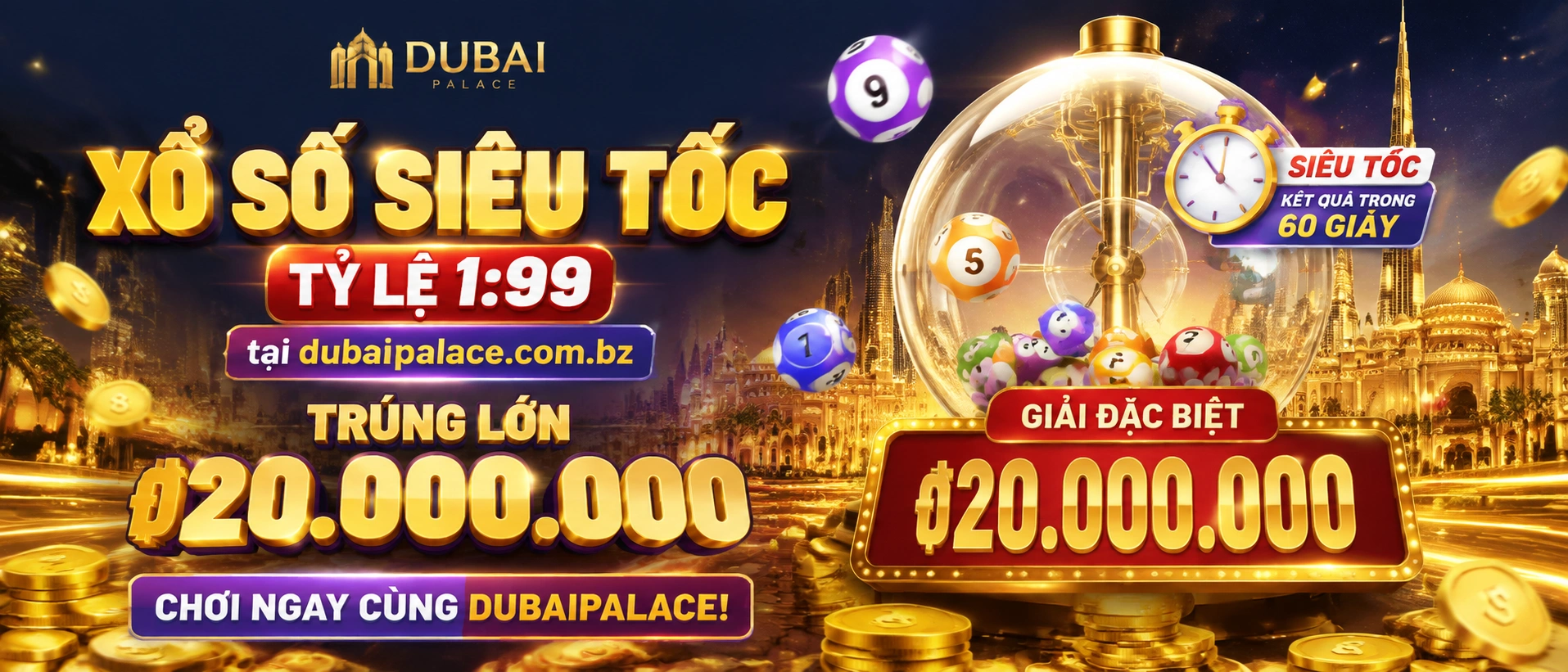 DUBAIPALACE Xổ Số - giao diện tra cứu kết quả theo khu vực